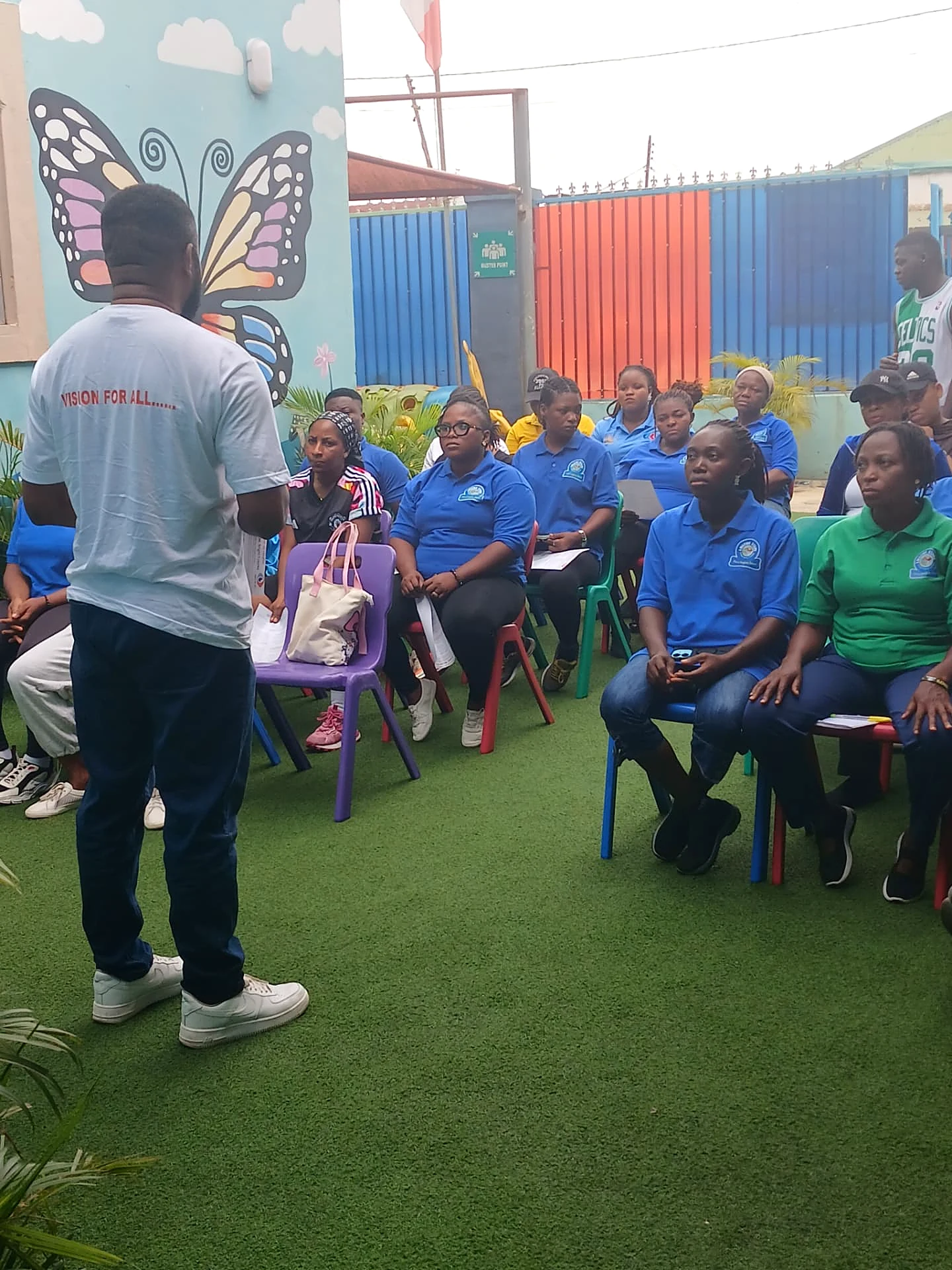 Parents and teachers listening to the Foundation eye health presentation