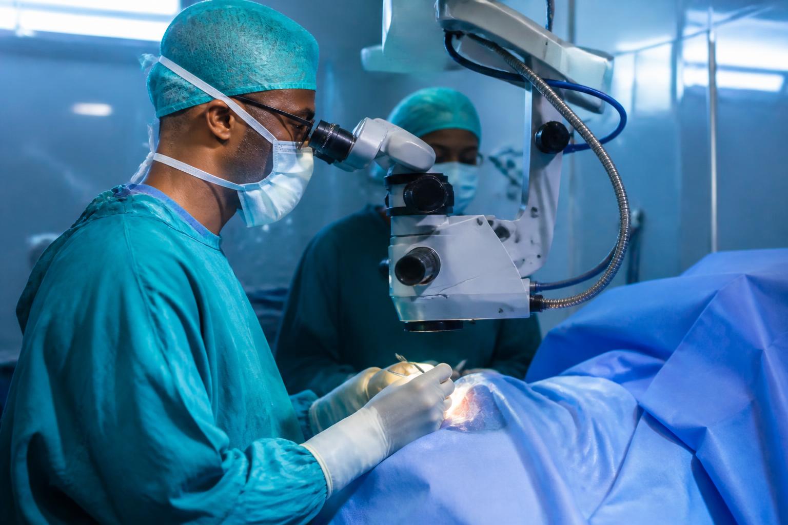 Modern ophthalmic operating theatre with operating microscope